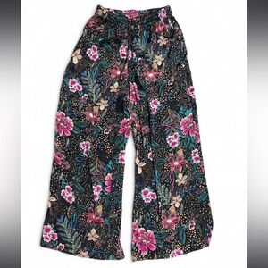 Tahari Floral Tropical Print Wide Leg Pants Size M